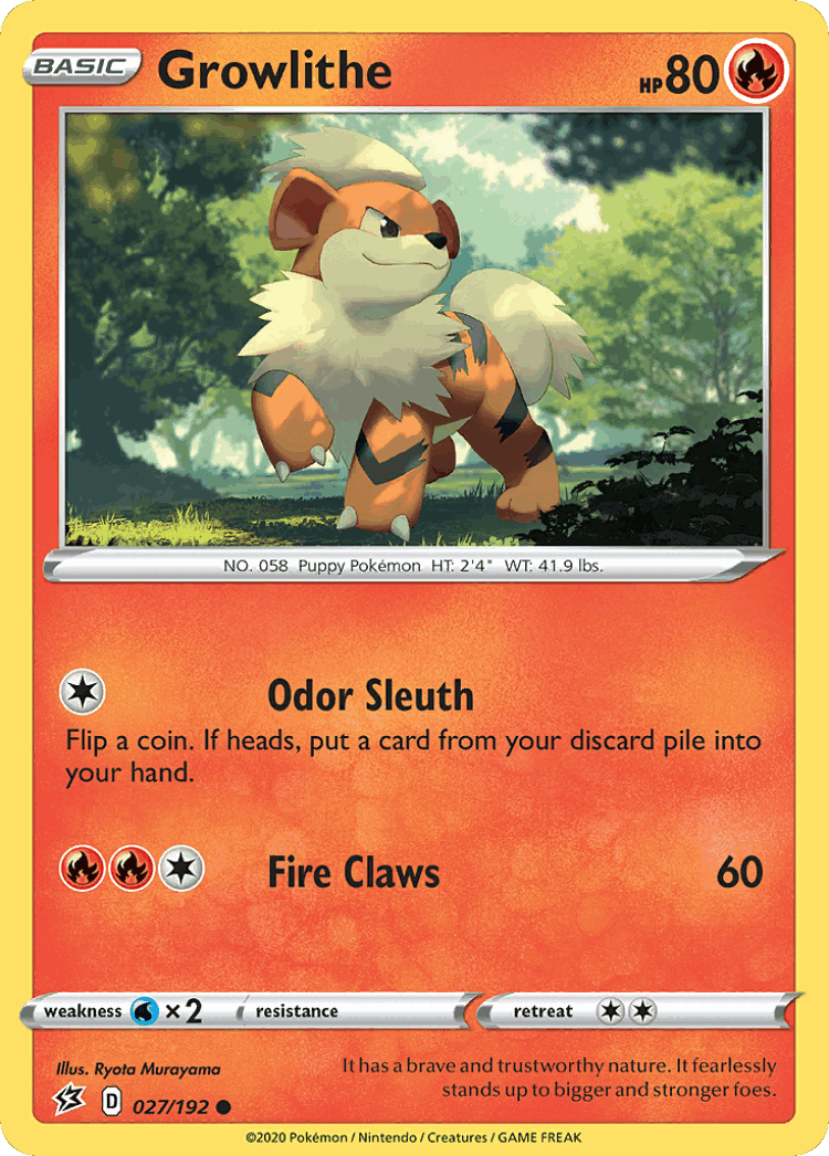 Growlithe #27 from Rebel Clash - Common - Illustrated by Ryota Murayama