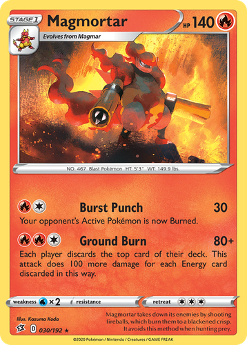 Magmortar #30 from Rebel Clash - Rare - Illustrated by Kazuma Koda