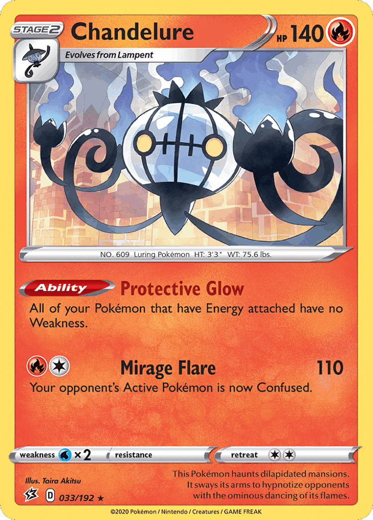 Chandelure #33 from Rebel Clash - Rare Holo - Illustrated by Taira Akitsu