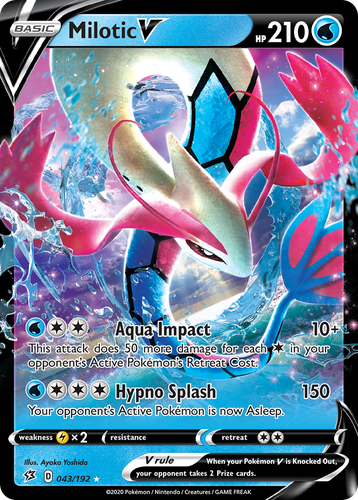 Milotic V #43 from Rebel Clash - Rare Holo V - Illustrated by Ayaka Yoshida