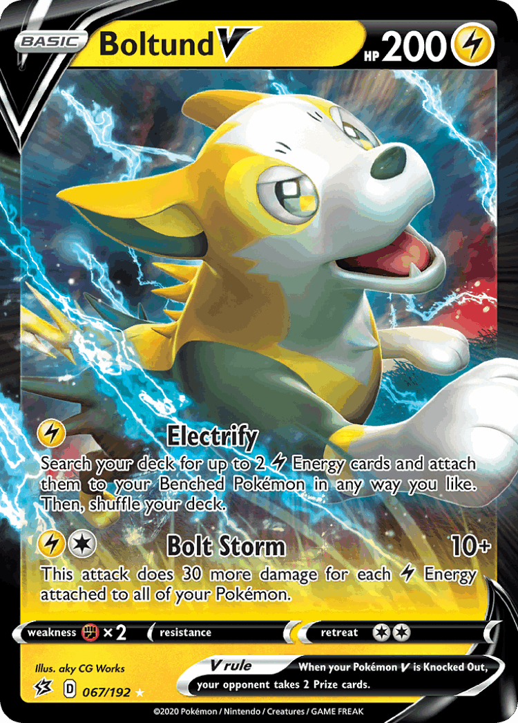 Boltund V #67 from Rebel Clash - Rare Holo V - Illustrated by aky CG Works