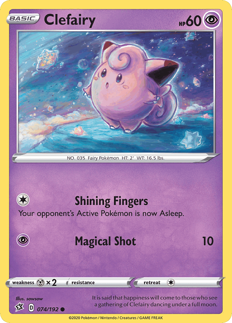 Clefairy #74 from Rebel Clash - Common - Illustrated by sowsow