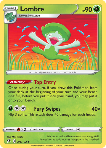 Lombre Pokémon TCG card art