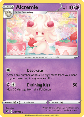 Alcremie #87 from Rebel Clash - Rare - Illustrated by Mizue
