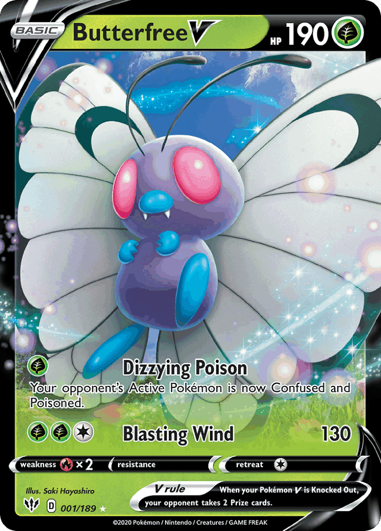 Butterfree V #1 from Darkness Ablaze - Rare Holo V - Illustrated by Saki Hayashiro