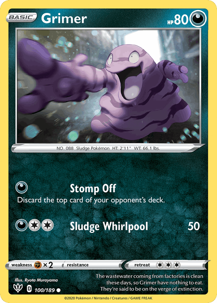 Grimer #100 from Darkness Ablaze - Common - Illustrated by Ryota Murayama