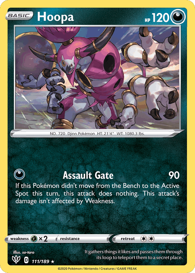 Hoopa #111 from Darkness Ablaze - Rare Holo - Illustrated by so-taro