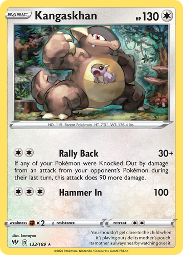 Kangaskhan #133 from Darkness Ablaze - Rare Holo - Illustrated by kawayoo