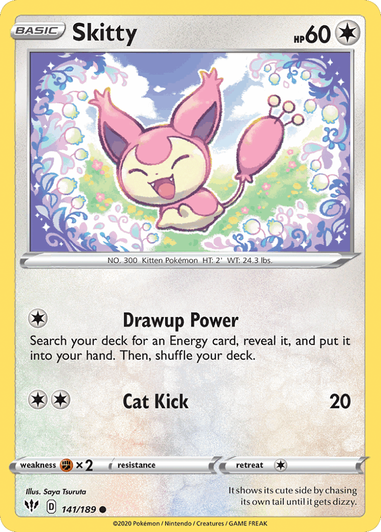 Skitty #141 from Darkness Ablaze - Common - Illustrated by Saya Tsuruta