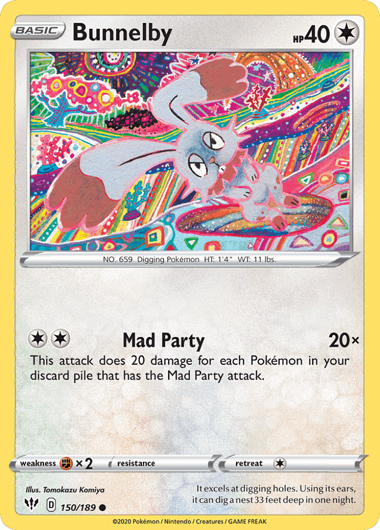 Bunnelby #150 from Darkness Ablaze - Common - Illustrated by Tomokazu Komiya
