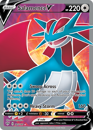 Salamence V #185 from Darkness Ablaze - Rare Ultra - Illustrated by Saki Hayashiro