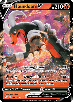 Houndoom V Pokémon TCG card art