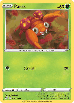 Paras Pokémon TCG card art