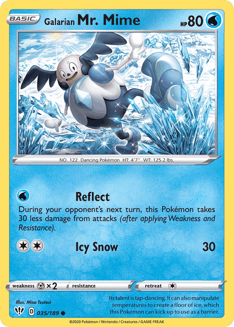 Galarian Mr. Mime #35 from Darkness Ablaze - Common - Illustrated by Misa Tsutsui
