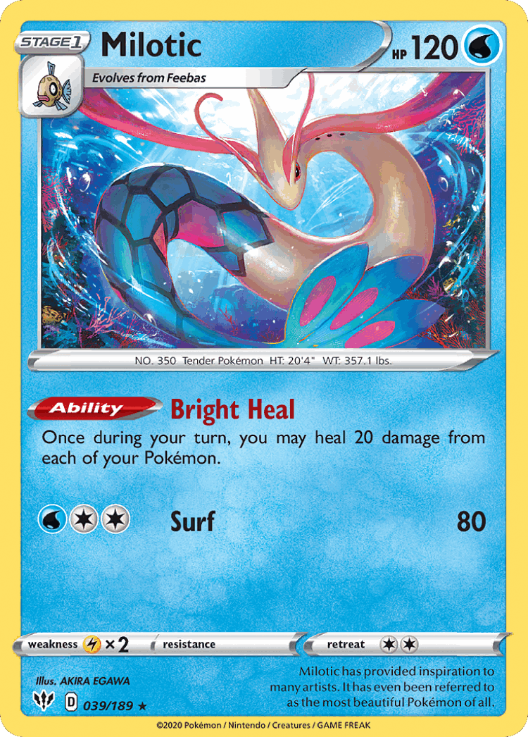 Milotic #39 from Darkness Ablaze - Rare Holo - Illustrated by AKIRA EGAWA