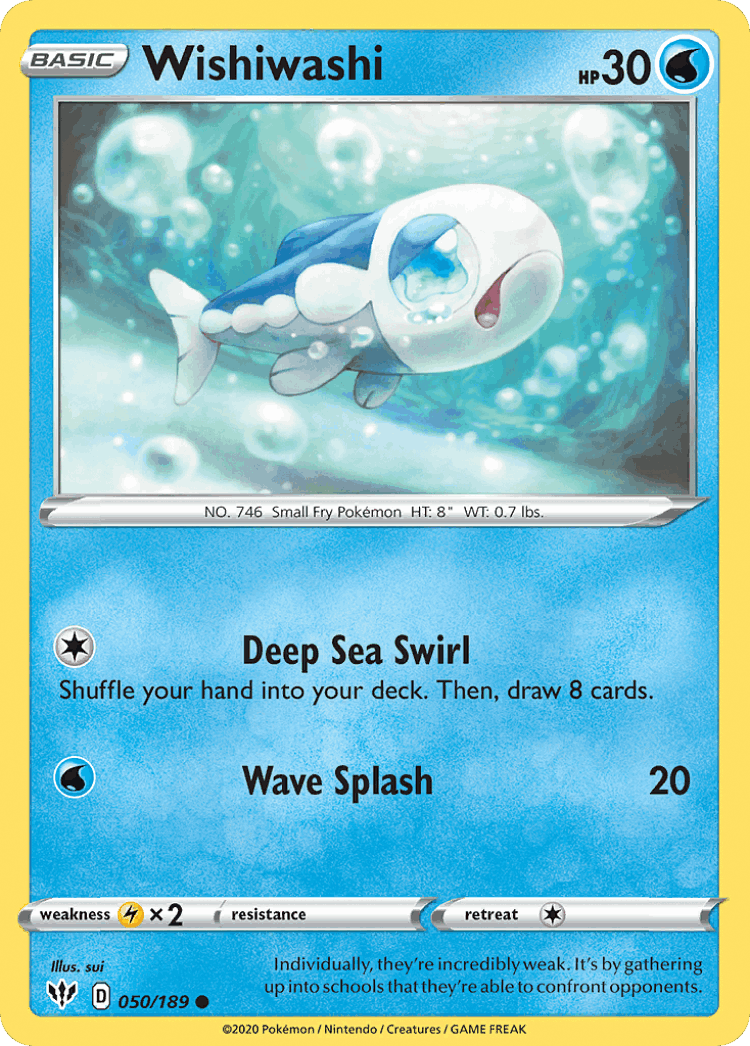 Wishiwashi #50 from Darkness Ablaze - Common - Illustrated by sui