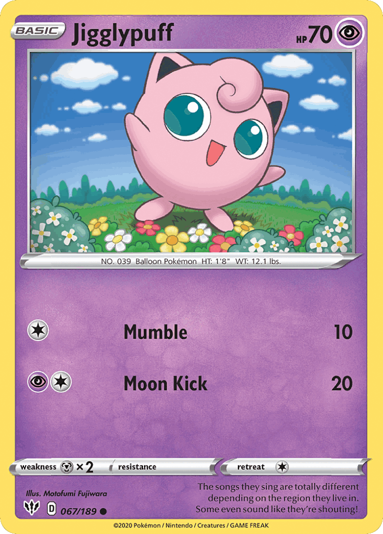 Jigglypuff #67 from Darkness Ablaze - Common - Illustrated by Motofumi Fujiwara