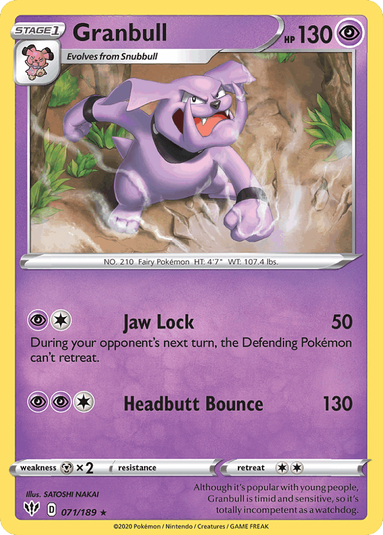 Granbull #71 from Darkness Ablaze - Rare - Illustrated by SATOSHI NAKAI