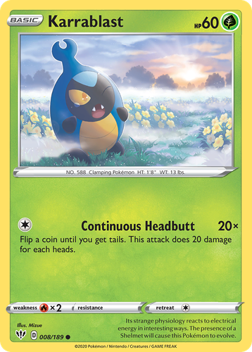 Karrablast Pokémon TCG card art