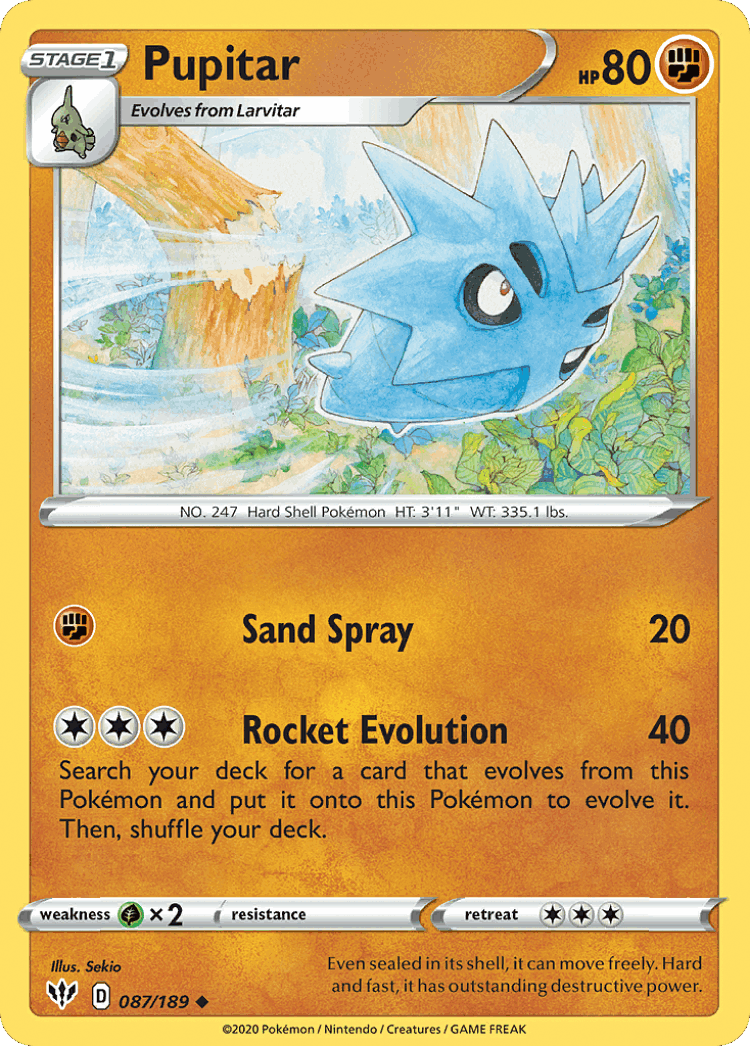 Pupitar #87 from Darkness Ablaze - Uncommon - Illustrated by Sekio