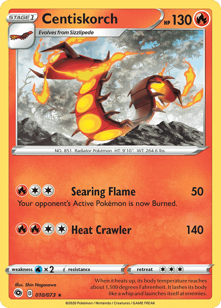 Centiskorch #10 from Champion's Path - Rare Holo - Illustrated by Shin Nagasawa
