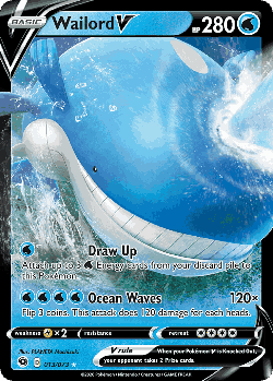 Wailord V Pokémon TCG card art