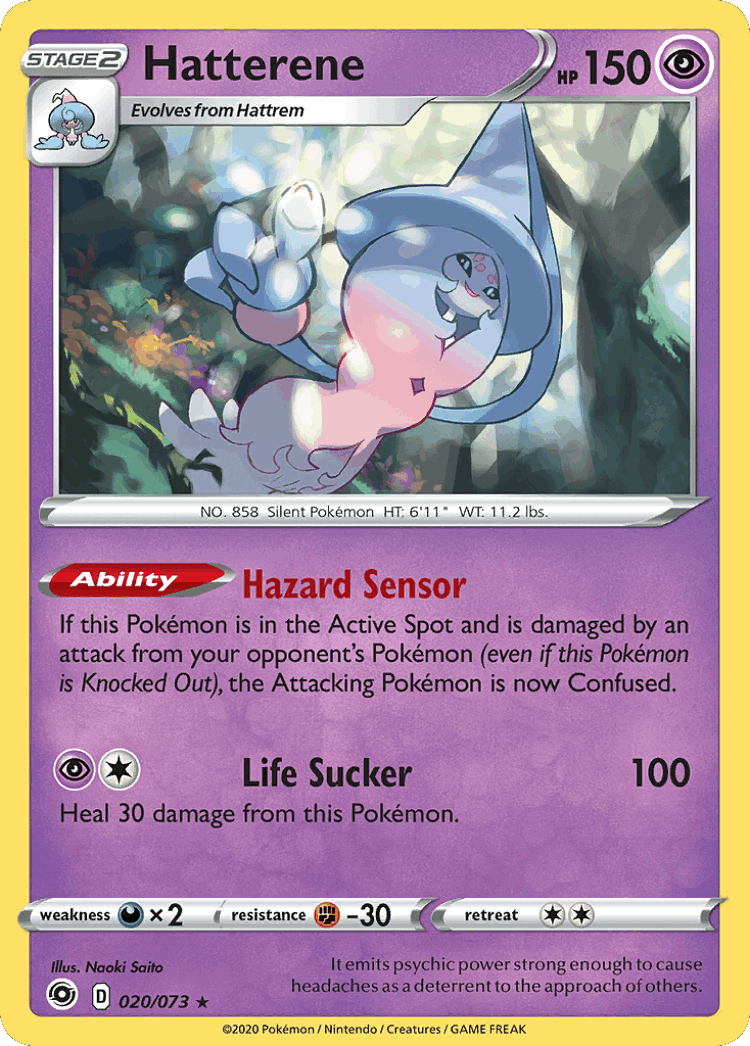 Hatterene #20 from Champion's Path - Rare Holo - Illustrated by Naoki Saito