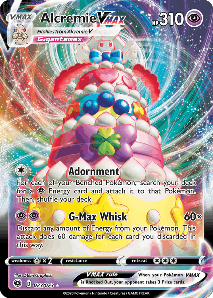 Alcremie VMAX #23 from Champion's Path - Rare Holo VMAX - Illustrated by 5ban Graphics