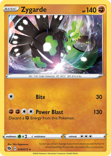 Zygarde #28 from Champion's Path - Rare Holo - Illustrated by Shin Nagasawa