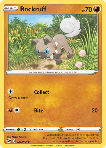 Rockruff #29 from Champion's Path - Common - Illustrated by Naoyo Kimura