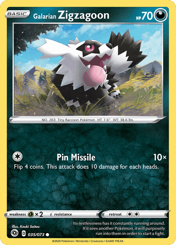 Galarian Zigzagoon #35 from Champion's Path - Common - Illustrated by Kouki Saitou