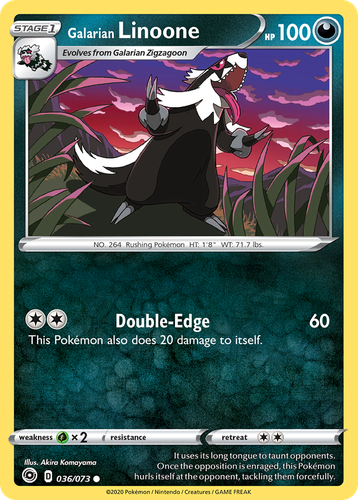 Galarian Linoone #36 from Champion's Path - Common - Illustrated by Akira Komayama