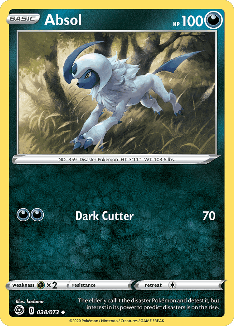 Absol #38 from Champion's Path - Uncommon - Illustrated by kodama
