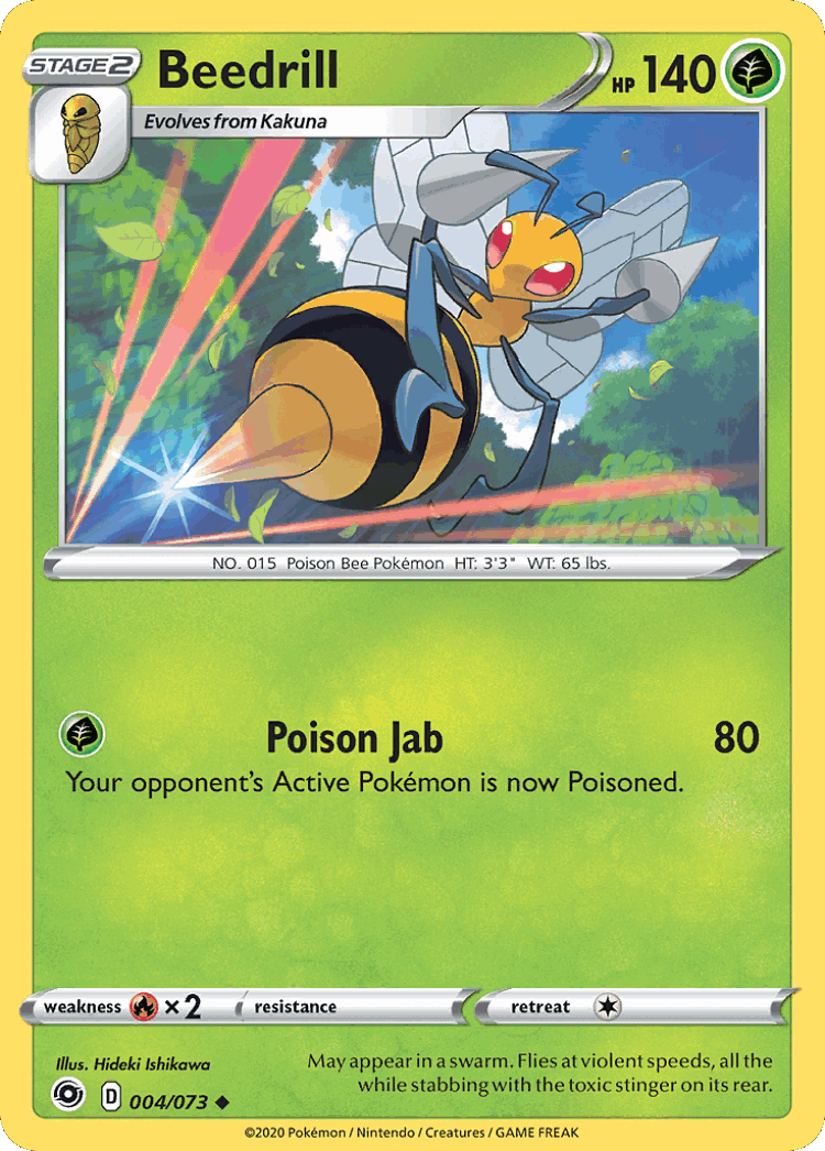 Beedrill #4 from Champion's Path - Uncommon - Illustrated by Hideki Ishikawa
