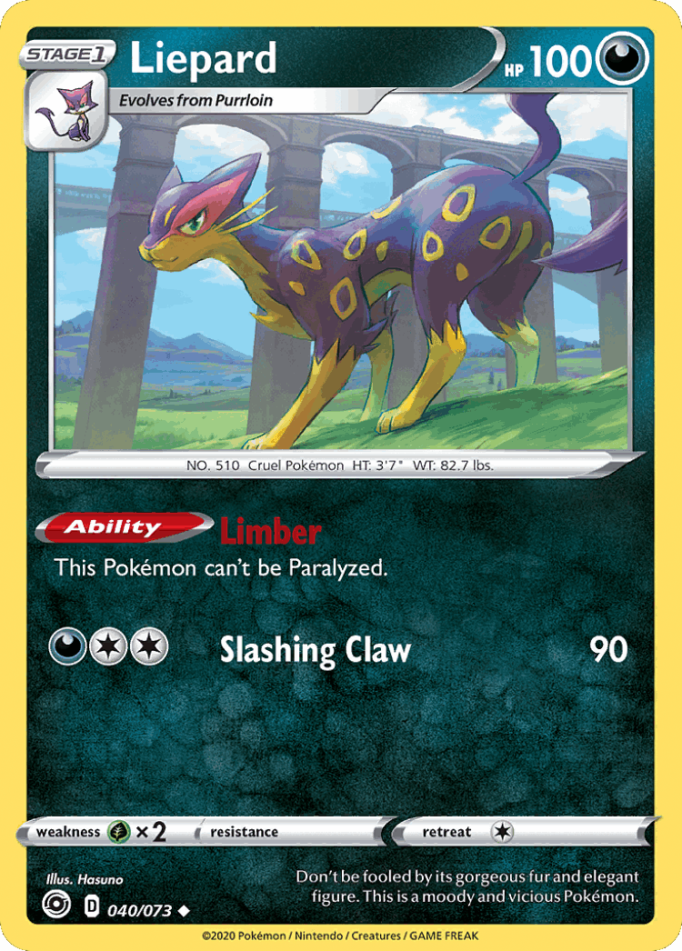 Liepard #40 from Champion's Path - Uncommon - Illustrated by Hasuno