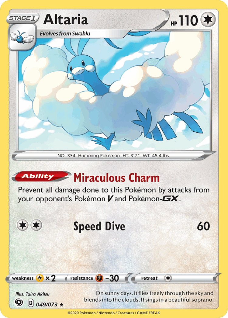 Altaria #49 from Champion's Path - Rare Holo - Illustrated by Taira Akitsu