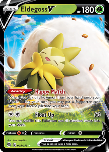 Eldegoss V #5 from Champion's Path - Rare Holo V - Illustrated by 5ban Graphics