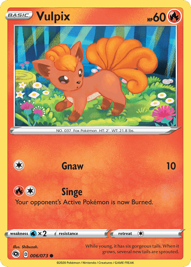 Vulpix #6 from Champion's Path - Common - Illustrated by Shibuzoh.