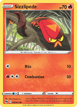 Sizzlipede Pokémon TCG card art