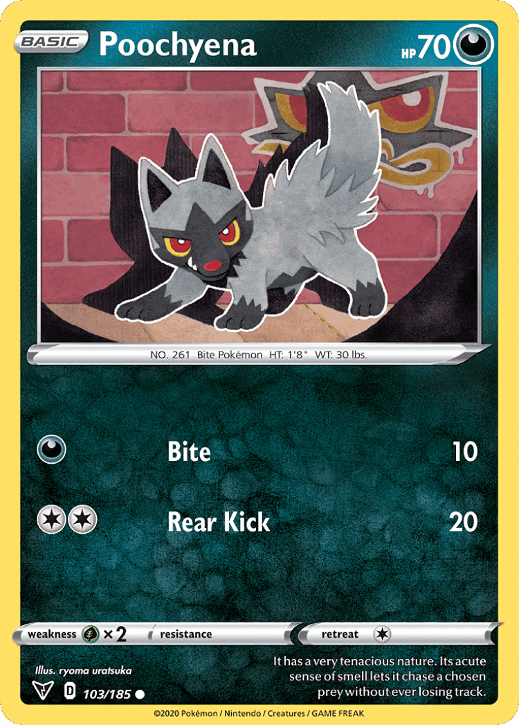 Poochyena #103 from Vivid Voltage - Common - Illustrated by ryoma uratsuka