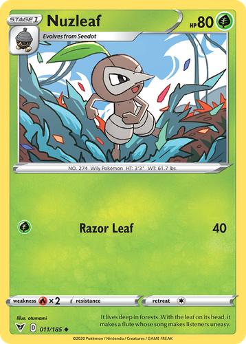 Nuzleaf Pokémon TCG card art