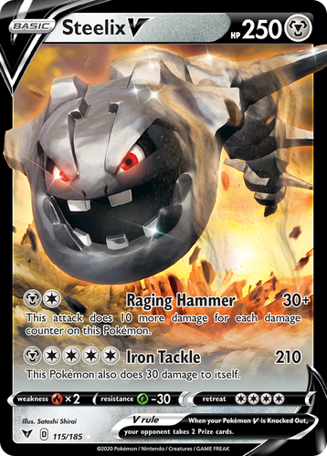 Steelix V #115 from Vivid Voltage - Rare Holo V - Illustrated by Satoshi Shirai