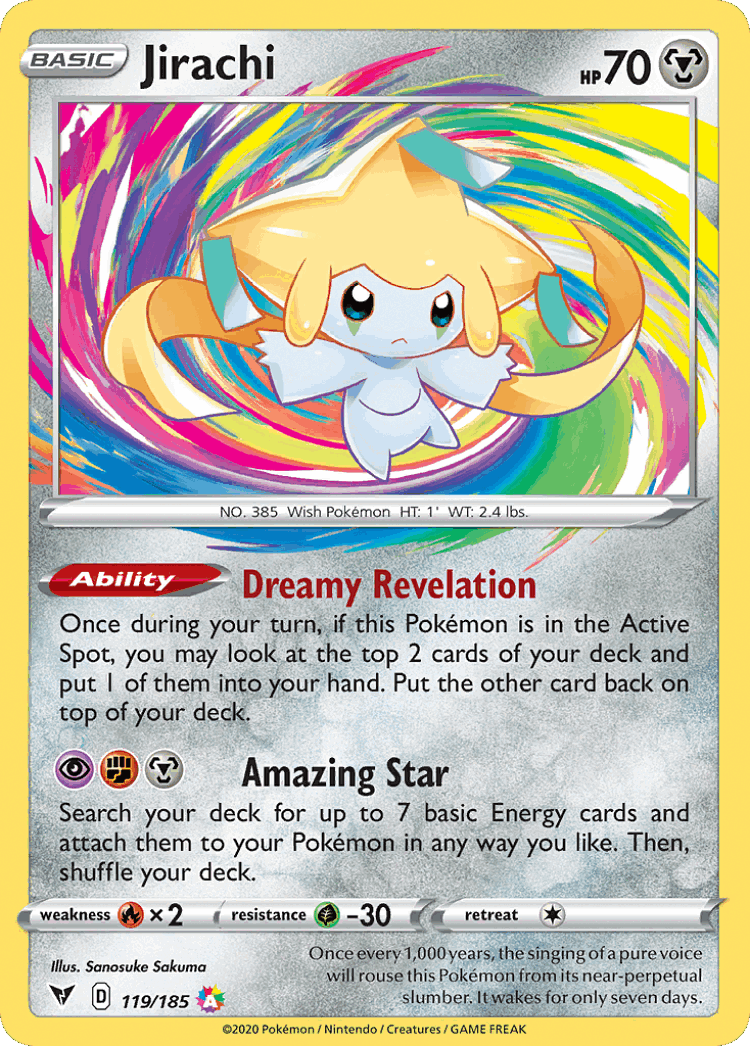 Jirachi #119 from Vivid Voltage - Amazing Rare - Illustrated by Sanosuke Sakuma
