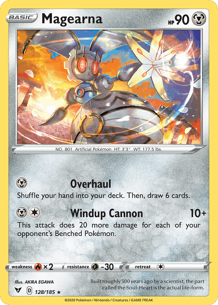 Magearna #128 from Vivid Voltage - Rare Holo - Illustrated by AKIRA EGAWA