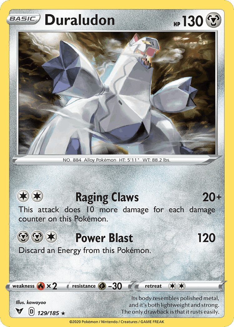 Duraludon #129 from Vivid Voltage - Rare Holo - Illustrated by kawayoo