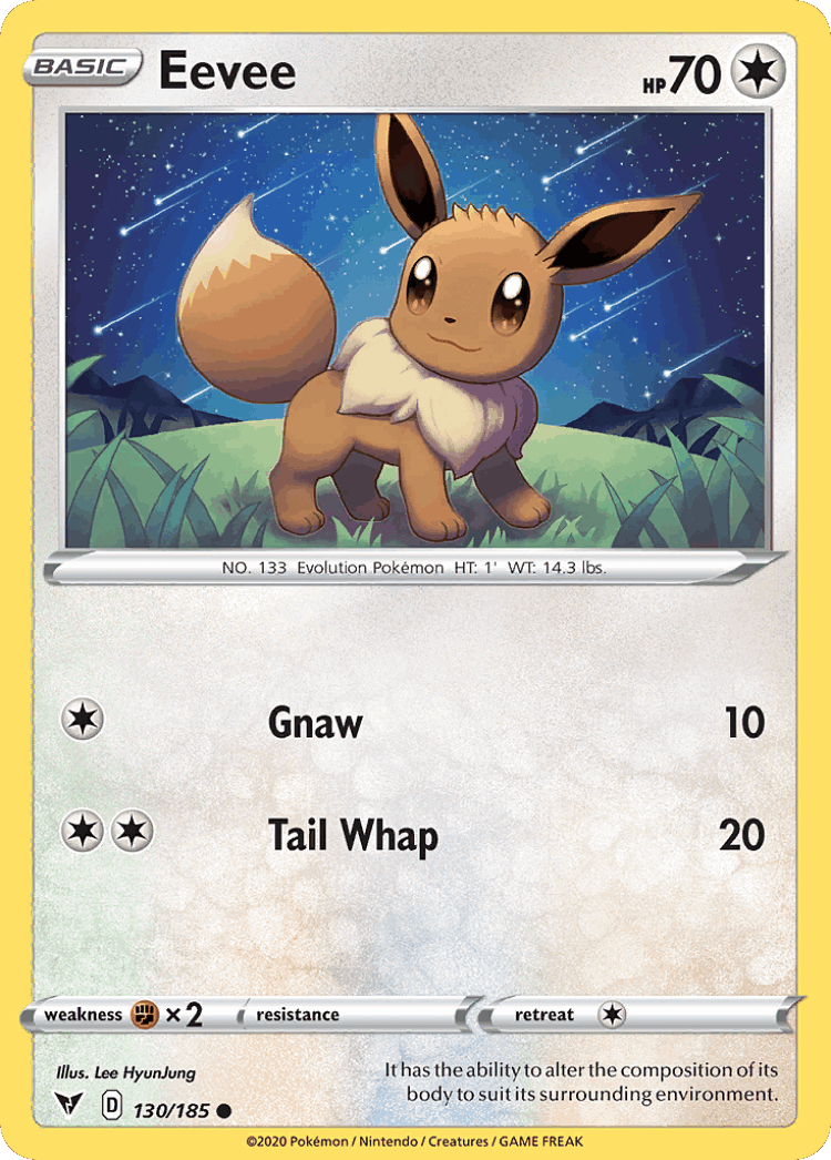 Eevee #130 from Vivid Voltage - Common - Illustrated by Lee HyunJung