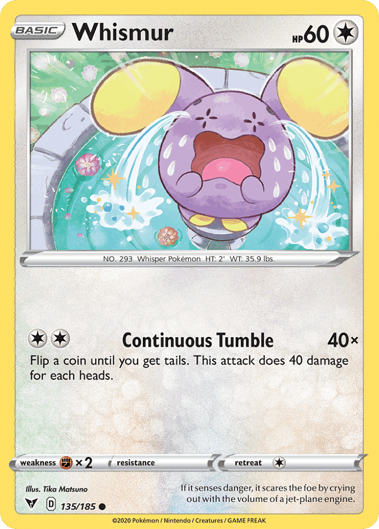 Whismur #135 from Vivid Voltage - Common - Illustrated by Tika Matsuno