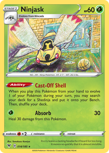 Ninjask Pokémon TCG card art