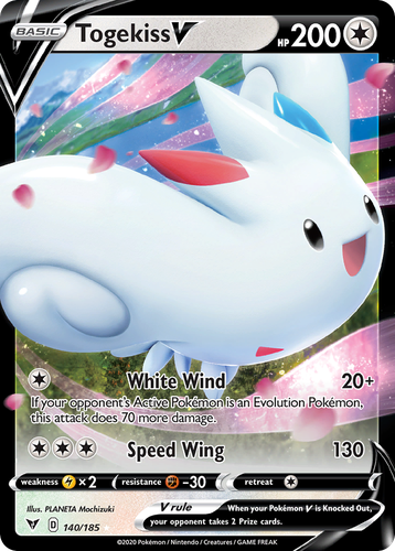 Togekiss V #140 from Vivid Voltage - Rare Holo V - Illustrated by PLANETA Mochizuki