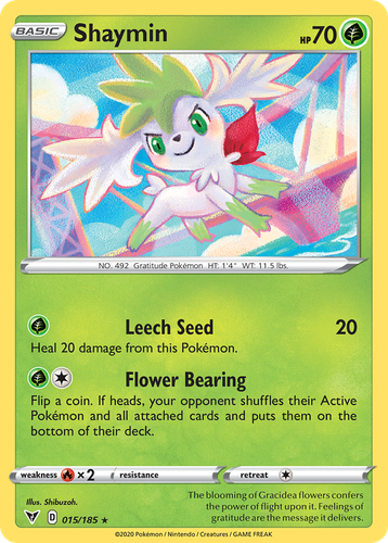 Shaymin #15 from Vivid Voltage - Rare Holo - Illustrated by Shibuzoh.